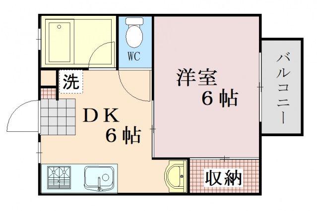 フローレンス2番館(1K/2階)の間取り写真