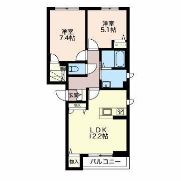 シャーメゾン AYU(2LDK/1階)の間取り写真