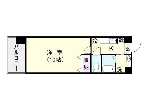 グランセーヌ二軒茶屋(1K/5階)の間取り写真