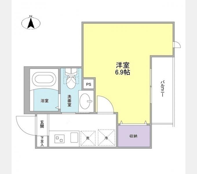 ウェルスクエア中延(1K/2階)の間取り写真
