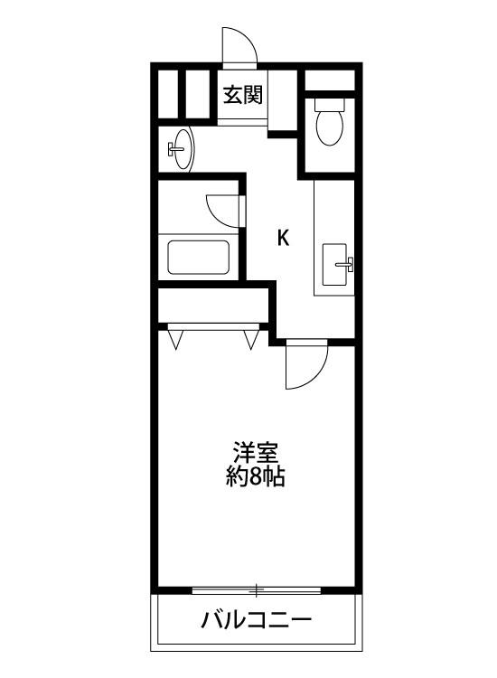クレアール桜木(1K/3階)の間取り写真