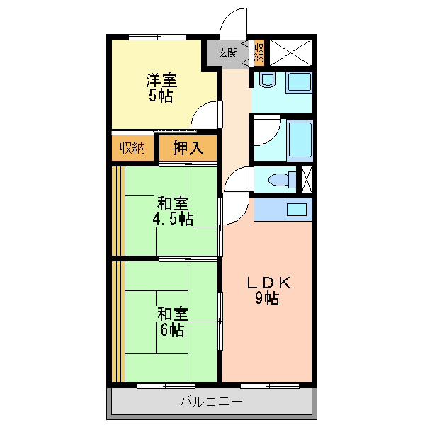 リブラン新北野(3LDK/3階)の間取り写真