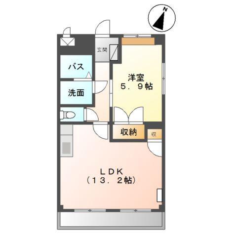 グランディールI(1LDK/3階)の間取り写真