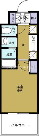 EC難波ウエスト-SIDEVIIグローブ(1K/8階)の間取り写真