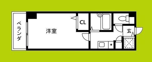 マンションウイング(1K/4階)の間取り写真