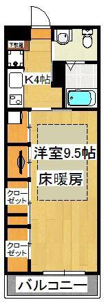 リブリ・アルピコルド(1K/2階)の間取り写真