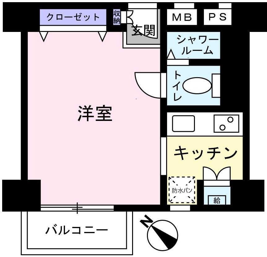 月島ハイツ(1K/3階)の間取り写真