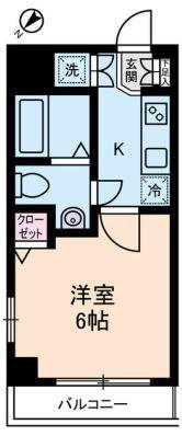 ヴァレッシア菊川シティ(1K/4階)の間取り写真