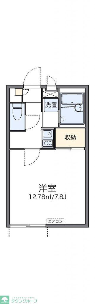 レオパレスヴァンディス(1K/1階)の間取り写真