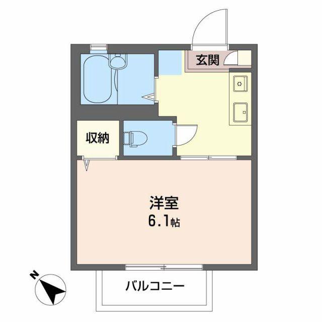 コーポ八幡(1K/2階)の間取り写真