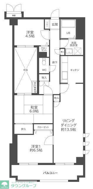 プレジール西新井(3LDK/5階)の間取り写真