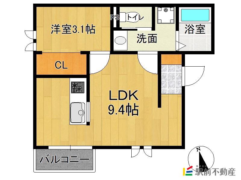 PATINA姪浜(1LDK/3階)の間取り写真