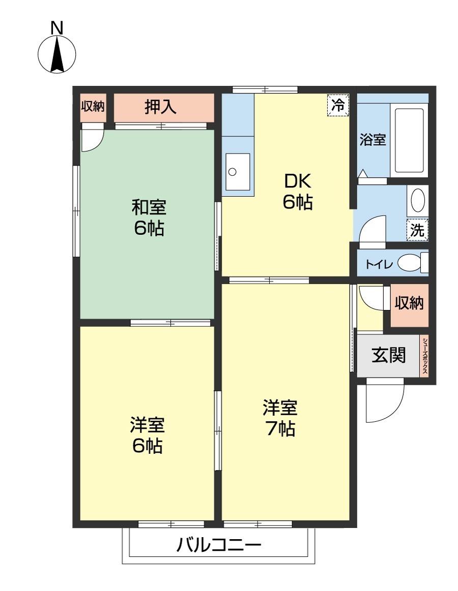 セジュール船木(3DK/2階)の間取り写真