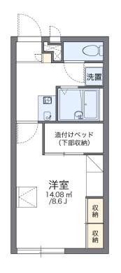 レオパレスサンハイム東難波(1K/1階)の間取り写真