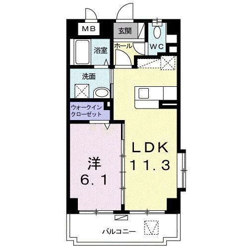 プリート(1LDK/1階)の間取り写真