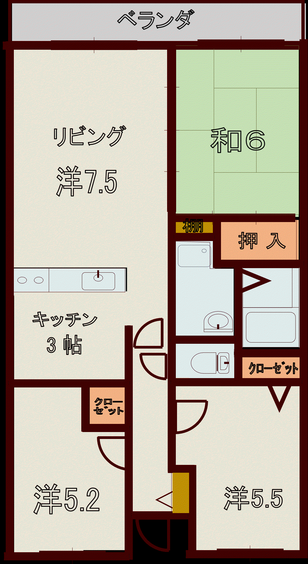 F・レジェンド(3LDK/1階)の間取り写真