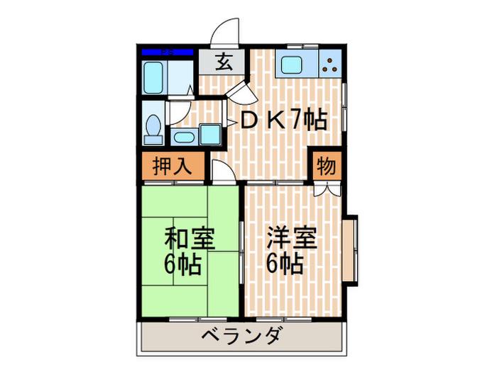 サンパレス88(2DK/3階)の間取り写真