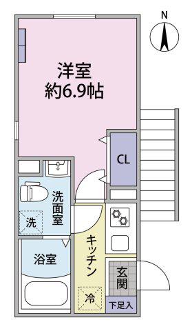 GENOVIA新高円寺(1K/2階)の間取り写真
