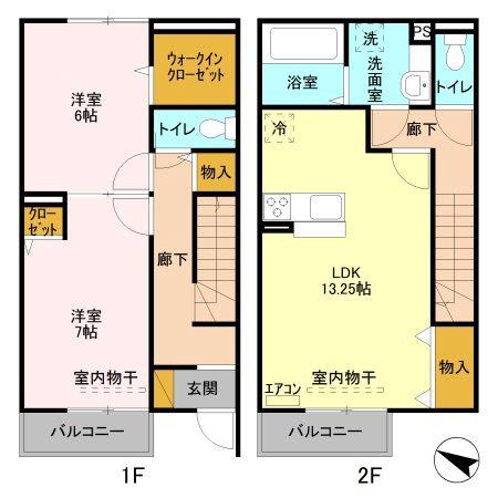 カラコレス(2LDK/1階)の間取り写真