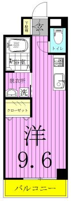 シードハウスB(ワンルーム/3階)の間取り写真