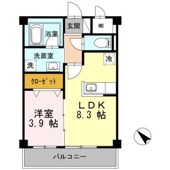 ソフィア城内(1LDK/1階)の間取り写真