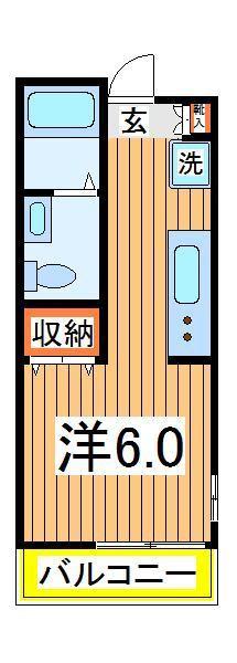 ヒューマンパレス南流山ⅦB(ワンルーム/2階)の間取り写真
