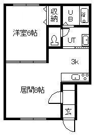 ヴァンクレールA(1LDK/2階)の間取り写真