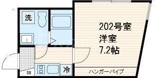 FABRIC千川(1K/2階)の間取り写真