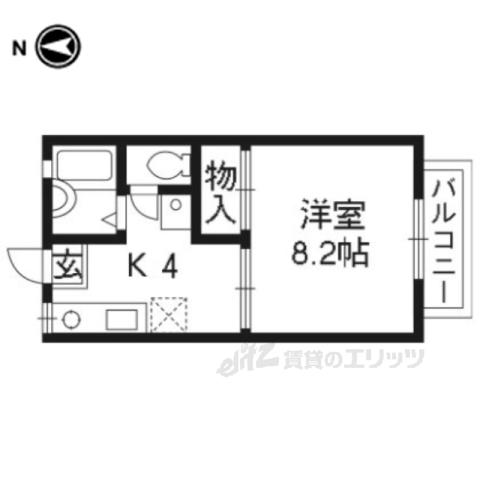 ヌーヴェルエトワール(1K/2階)の間取り写真