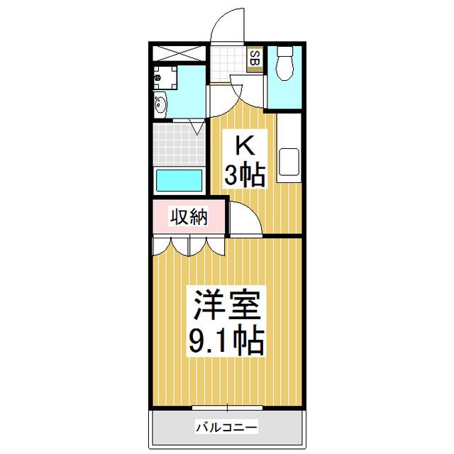 JR飯田線 木ノ下駅 徒歩7分 2階建 築20年(1K/1階)の間取り写真