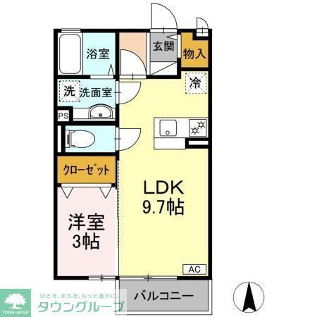 サン クレア I棟(1LDK/2階)の間取り写真