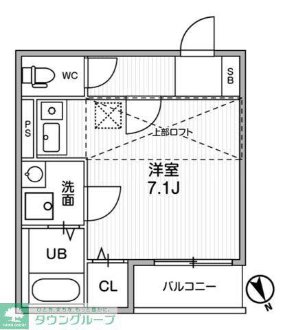 TS CUORE 調布(ワンルーム/3階)の間取り写真