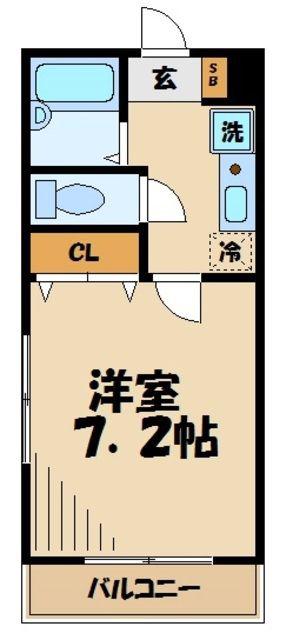 フロランタン(1K/2階)の間取り写真