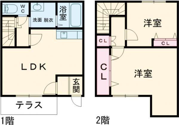 フロマージュB(2LDK/1階)の間取り写真