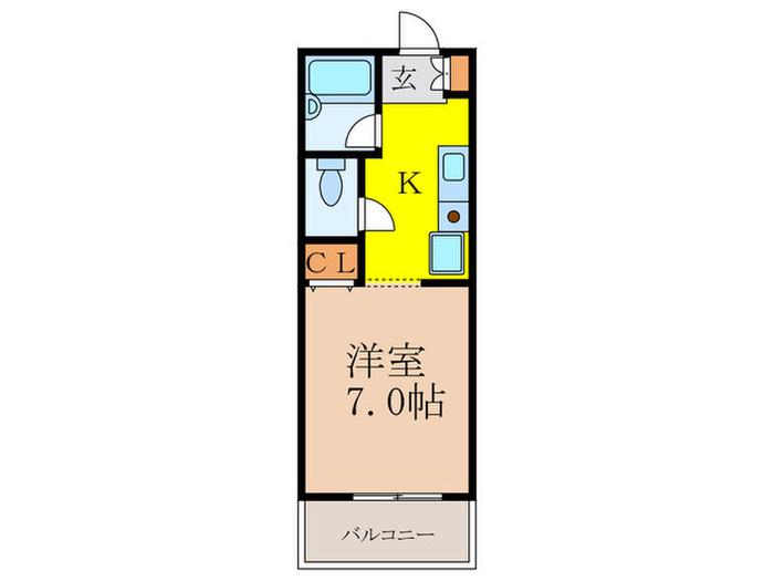 THE33(1K/3階)の間取り写真