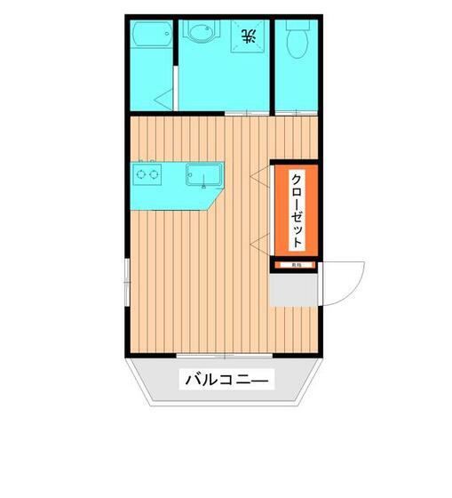 寿アパート(1K/2階)の間取り写真