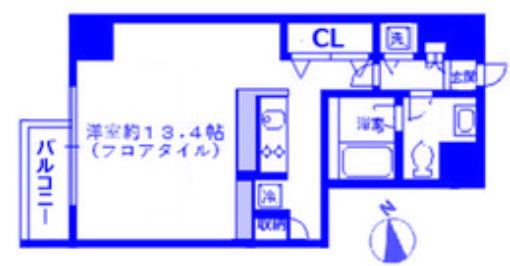 AZALEE K・2(ワンルーム/2階)の間取り写真