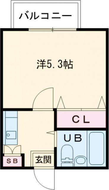 アルカディア熊川(1K/1階)の間取り写真