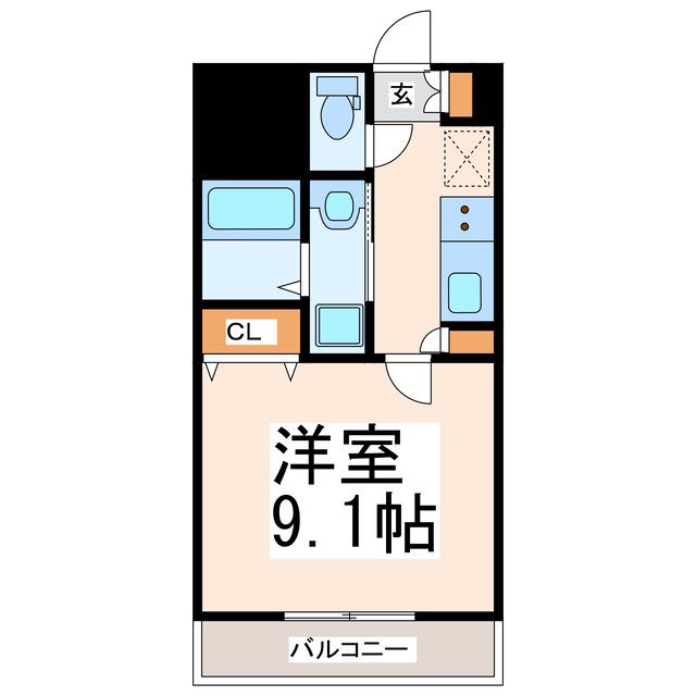 フォーエス本山(1K/9階)の間取り写真