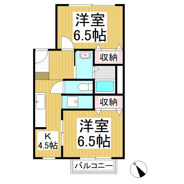 ビューハイツ御代田A(2K/3階)の間取り写真