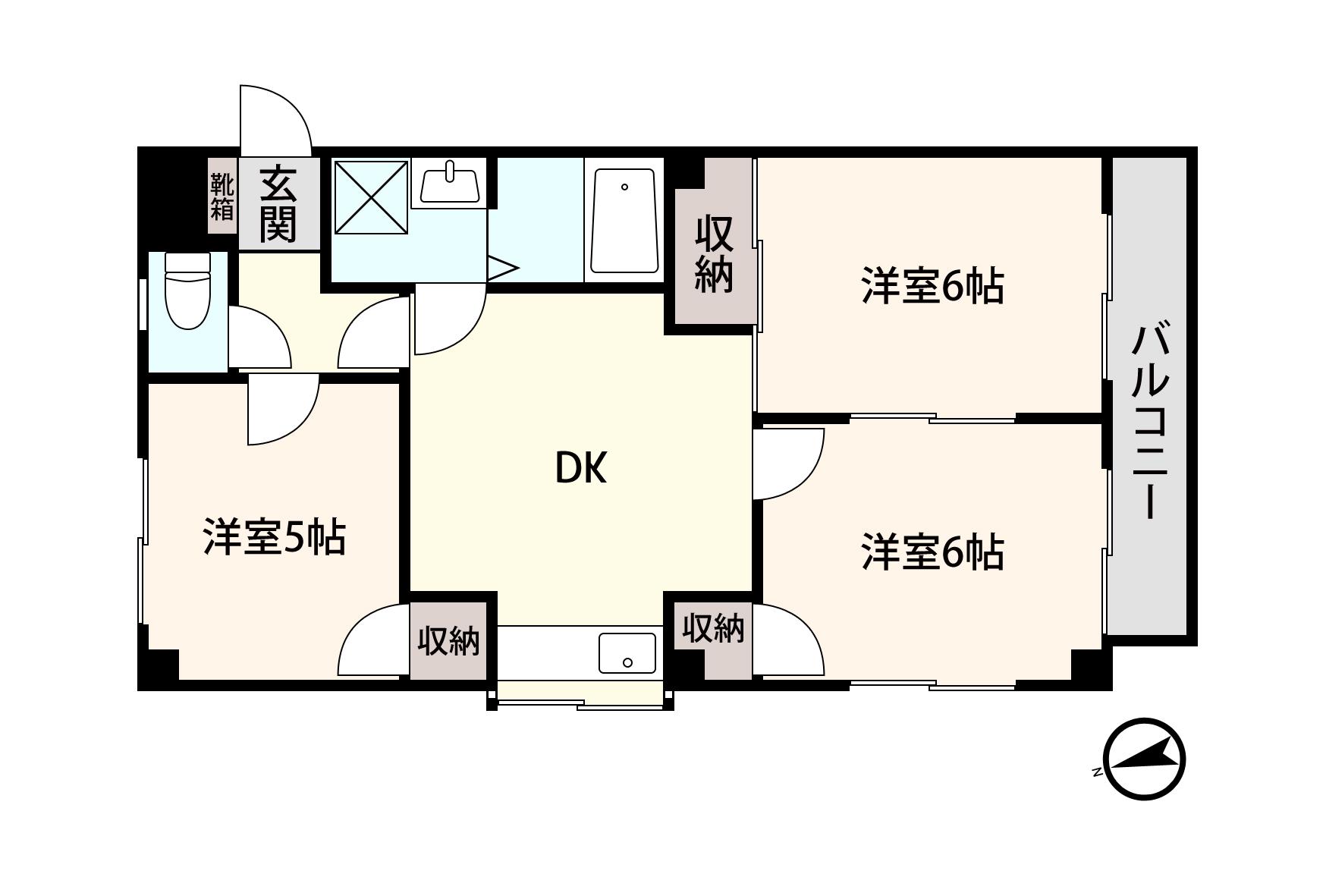 アシスト第6岐阜マンション(3DK/2階)の間取り写真