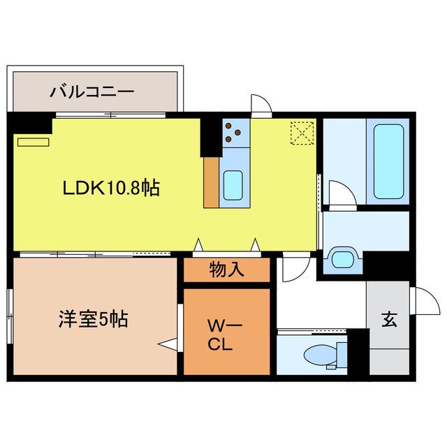 AFFINER(1LDK/2階)の間取り写真
