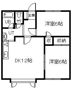 エースハイツ(2LDK/2階)の間取り写真