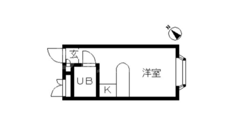 ベルピア東大宮第6-1(ワンルーム/1階)の間取り写真