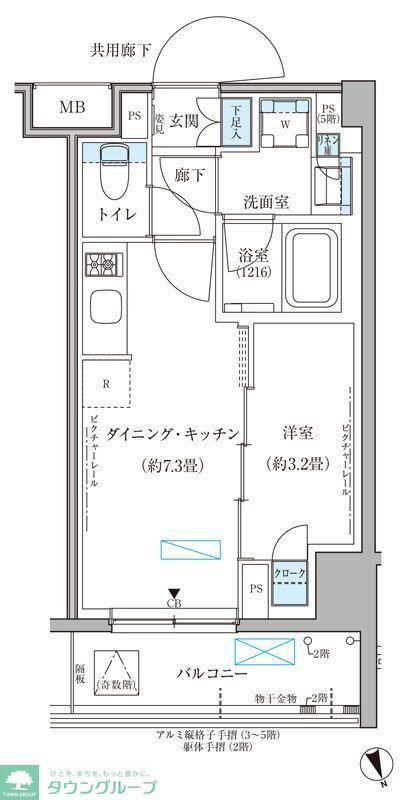 パークアクシス文京本郷(1DK/3階)の間取り写真