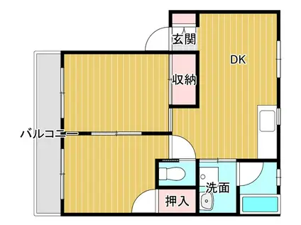 サンコート中村(2DK/2階)の間取り写真