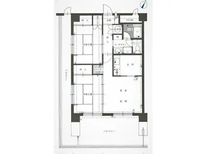 コープオリンピア笹口(2LDK/7階)の間取り写真