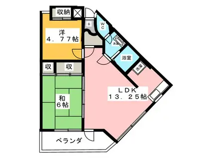 ゴールド コースト スウィート(2LDK/3階)の間取り写真