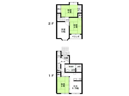 大納屋コーポ(4DK/1階)の間取り写真