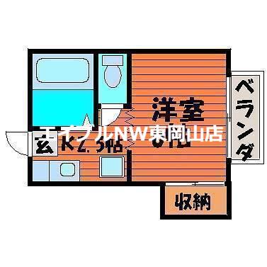 ハイホームK(1K/1階)の間取り写真